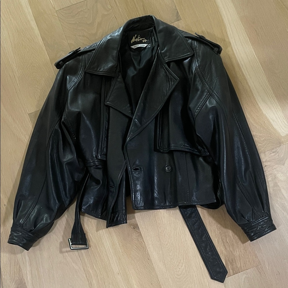 Noisy May Black Leather Biker Jacket